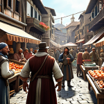 **

"A bustling marketplace in Lorencia. Players are shouting prices, rare items are glittering, and one shrewd merchant is making a deal, looking confident and successful amidst the chaos. Focus on the energy and excitement of the market."

**