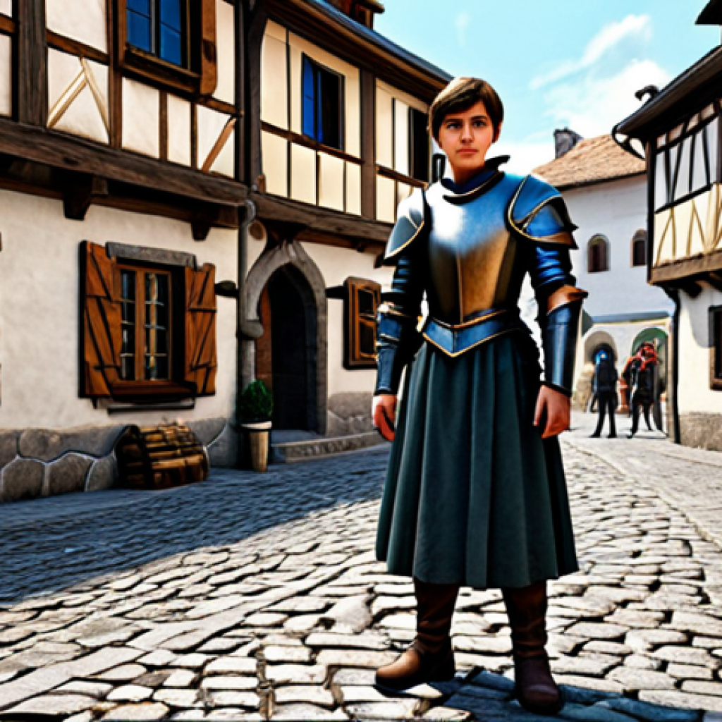 Lorencia Newbie**

"A fully clothed, young adventurer in simple leather armor, standing in the town square of Lorencia. Medieval fantasy setting, cobblestone streets, wooden houses. Safe for work, appropriate content, modest attire, perfect anatomy, natural pose, professional digital art, high quality."

**