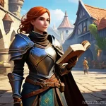 뮤 모나크 강화석 수급 방법 - **Prompt:** A determined female adventurer, clad in practical but stylish fantasy leather armor, dil...