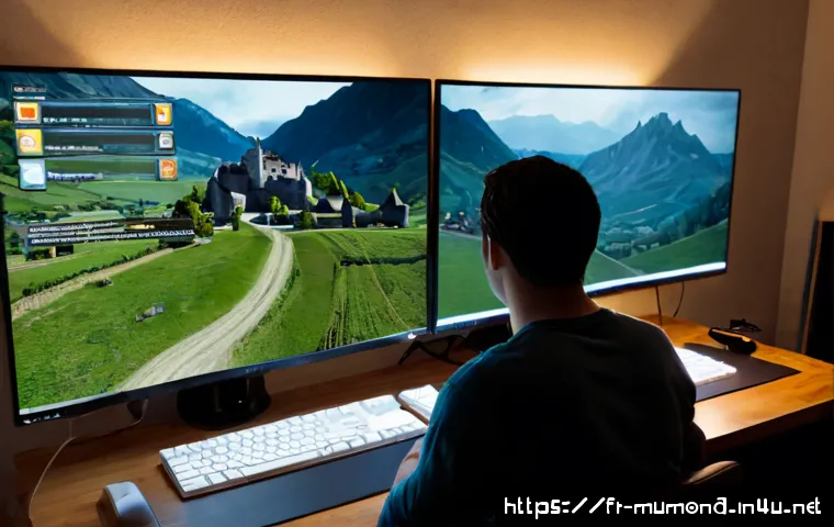 뮤 모나크 지역별 난이도 - Photorealistic fantasy gaming desk scene for comparing regional difficulty, a focused adult player v...